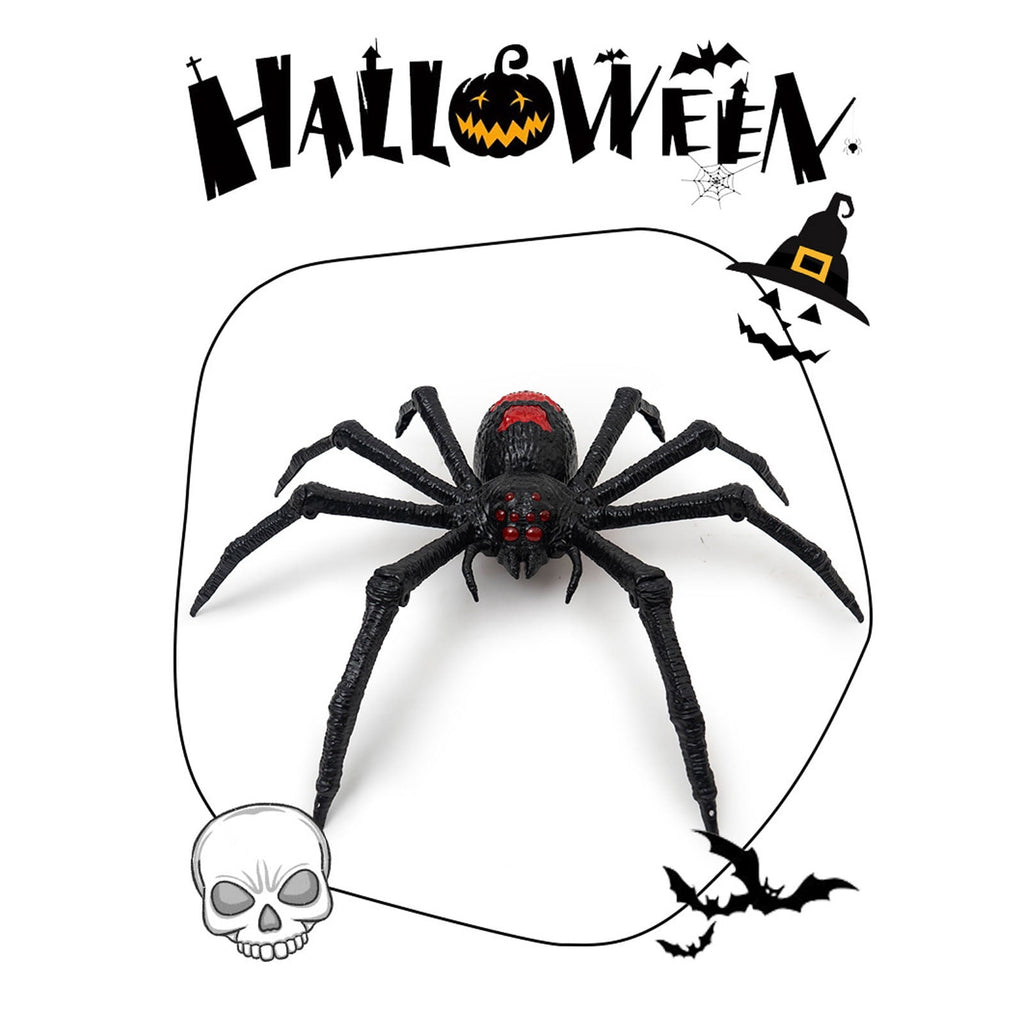 Outdoor Halloween Animatronics Decoration, Scary Black Spider with Lighted Eyes,Terrifying Sound for Yard,Patio,Haunted House,Sound & Motion Activated Hanging Giant Spider Props