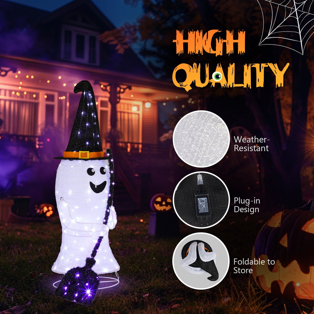 Zimtown 4 FT Halloween Outdoor Decor Halloween Ghost Lighted Halloween Yard Decoration for Party