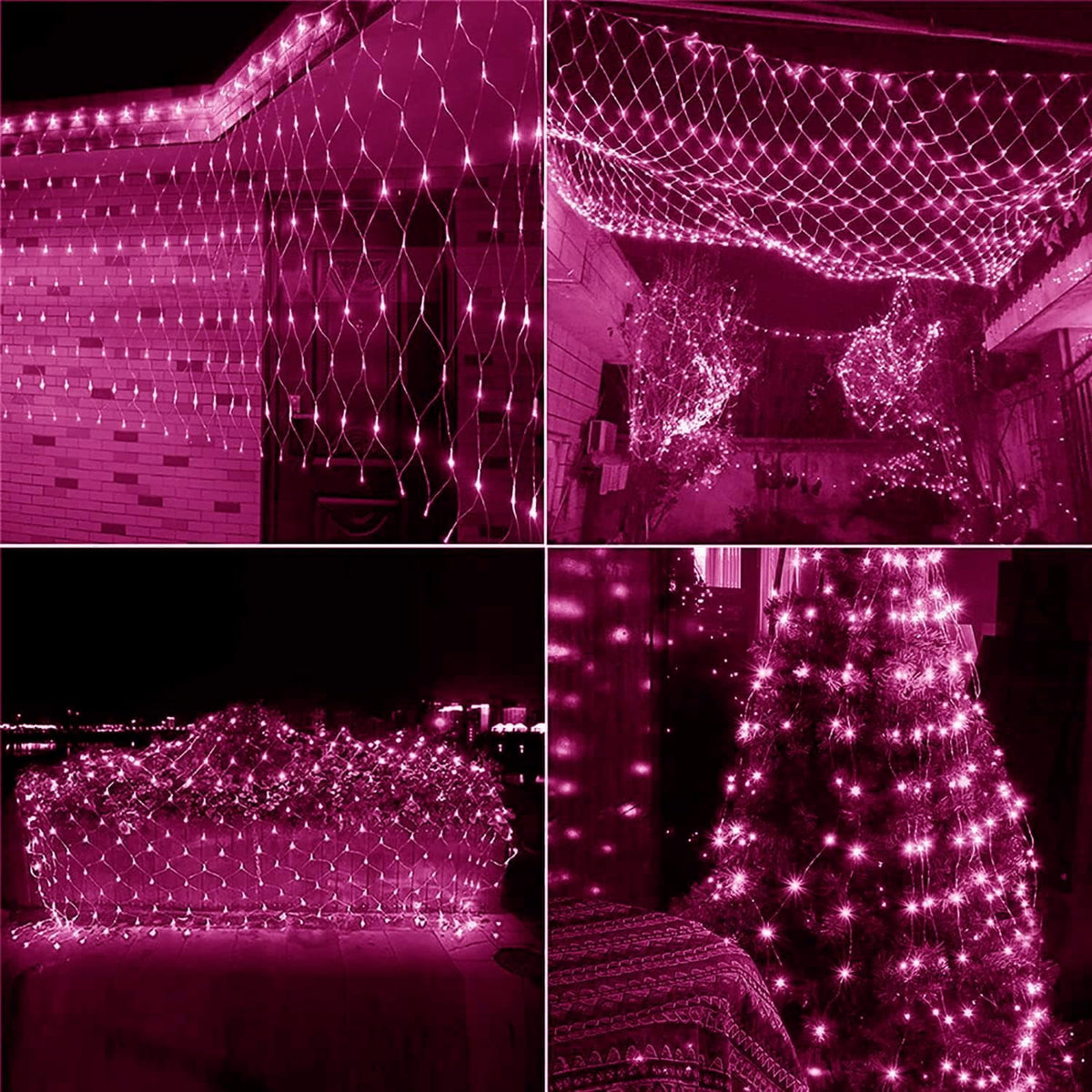 Garden Net Lights Battery Operated 4x6M 672LED Waterproof Net Mesh String Lights 8 Modes Fairy Lights for Indoor Outdoor Christmas Tree Bush Garden Backyard Décor