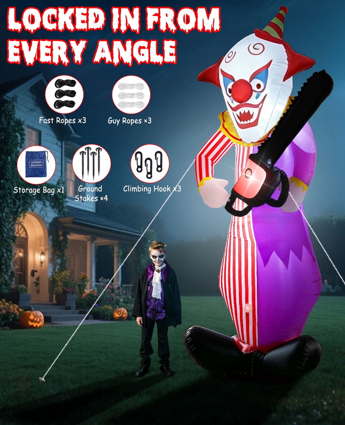 Areker 12ft Halloween Inflatable Grim Reaper, 7 Modes 3D Flame Lights Spooky Blow up Yard Decor, Waterproof & Easy Setup Halloween Ghost for Garden Patio Lawn