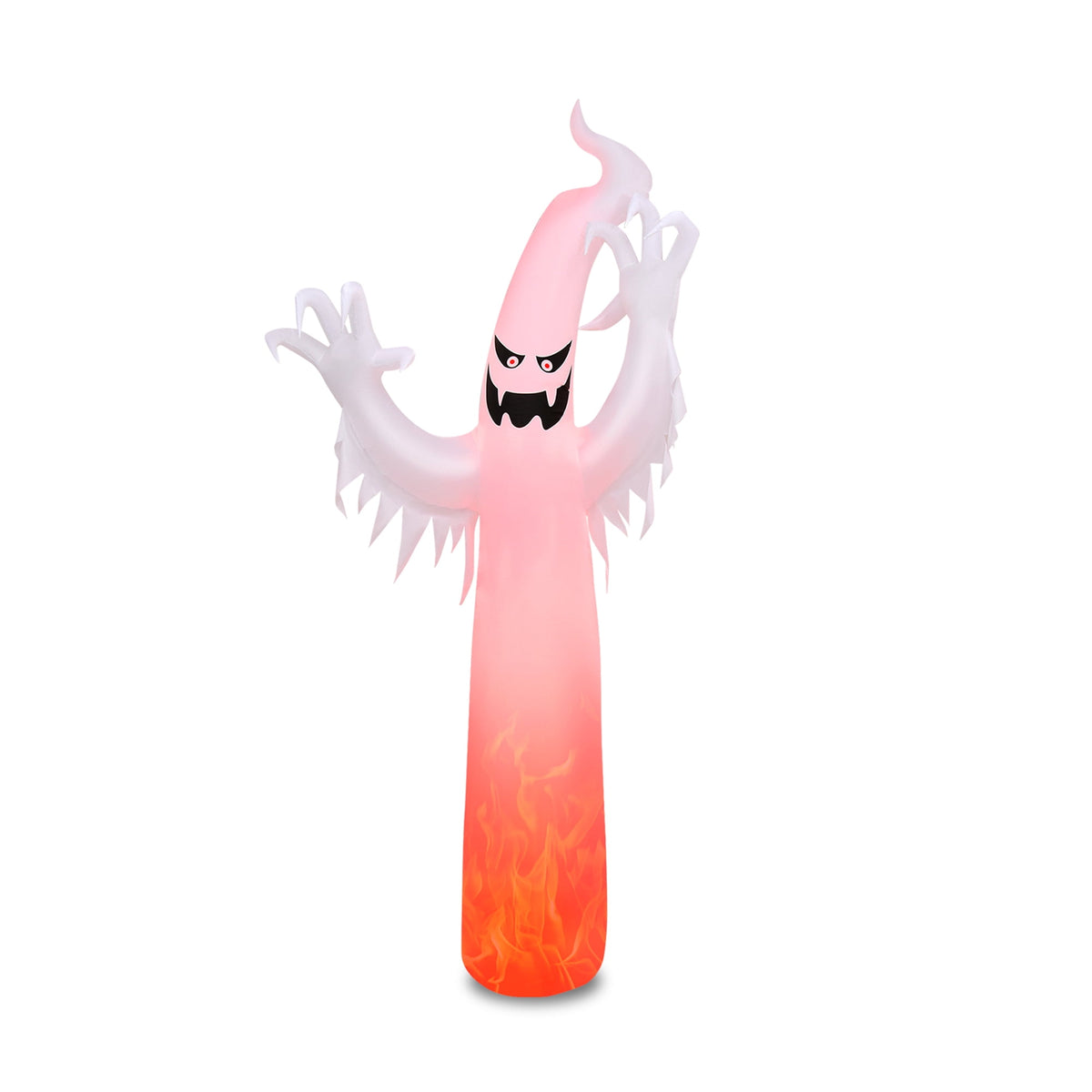 Gymax Ghost Blow Up Halloween Yard Inflatable, with Built-in Flame Light 12'