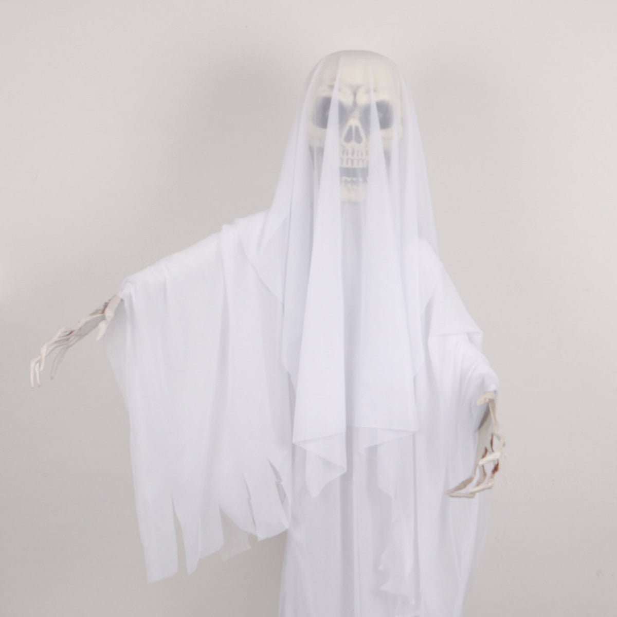 Scary Ghost Bride Halloween Ornament with Sound, Battery Operated Animated Skeleton Decoration for Haunted House Prop