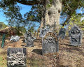 10 Pack Halloween Foam RIP Graveyard Tombstones with 35P Skeleton Bones for Halloween Party Outdoor Decorations