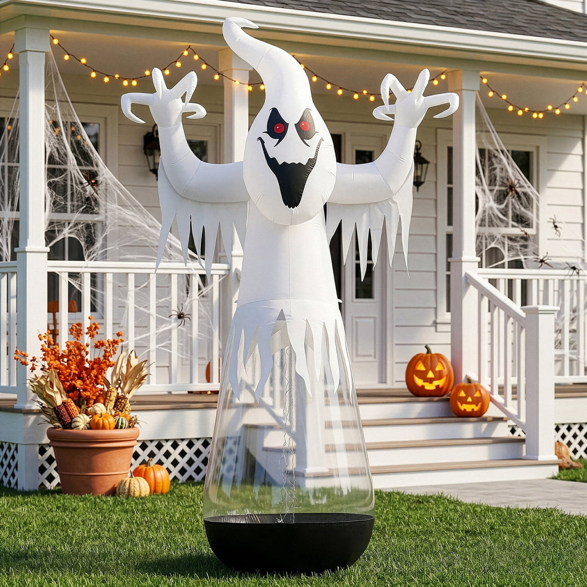 Ktaxon 12' Halloween Inflatables Ghost Outdoor Halloween Decoration,Color Change,Built-In LED