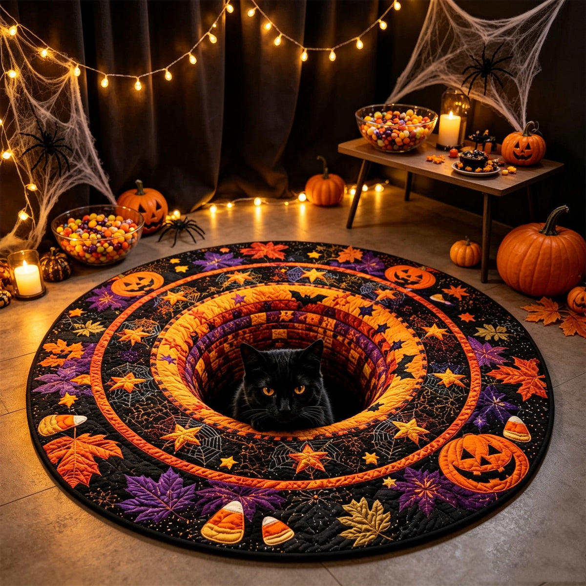 ZJNGJC 3D Circular Halloween Doormat Weird Decoration Whimsy Charm To Your Indoor Space C