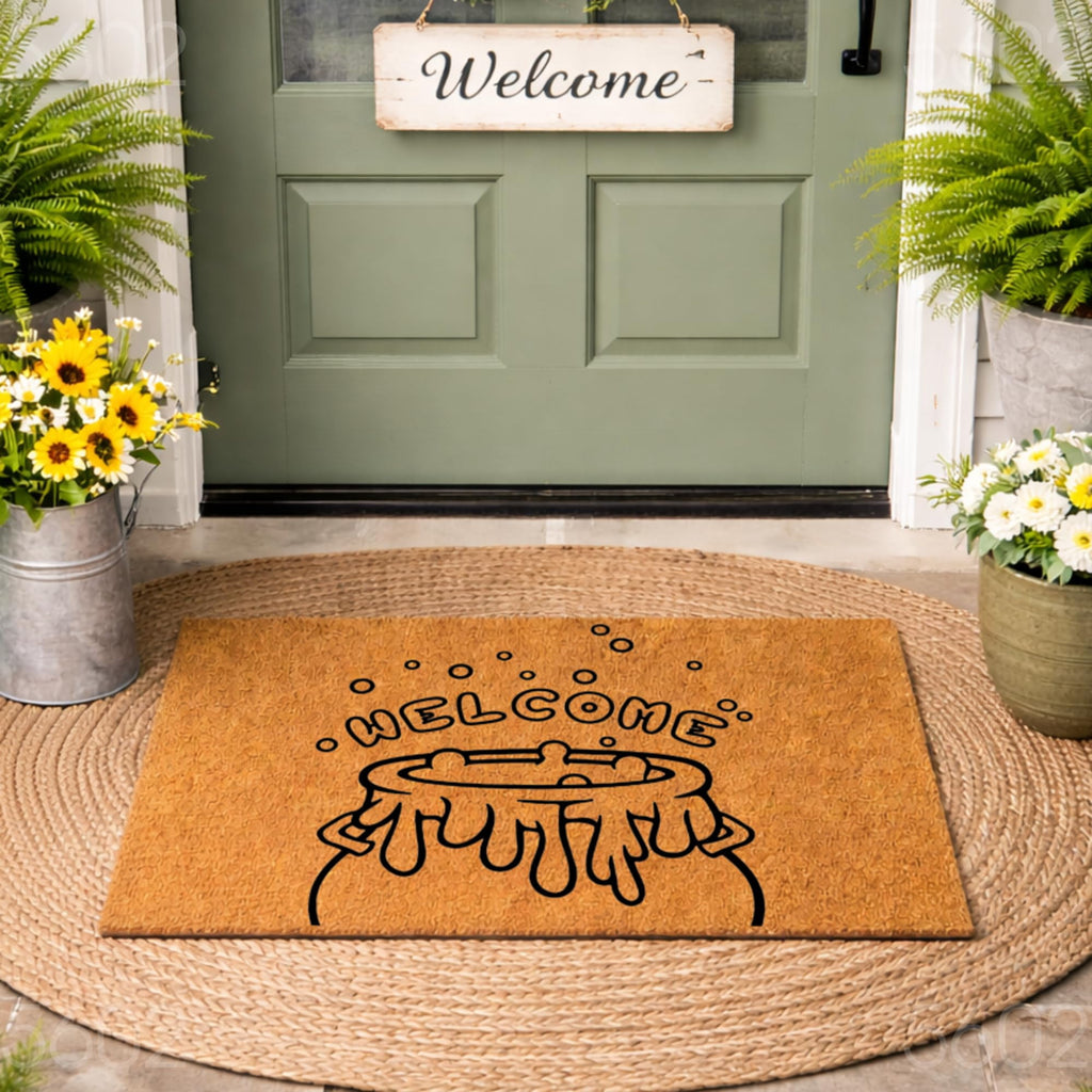 Halloween Doormat - Welcome Cauldron (36" x 60")