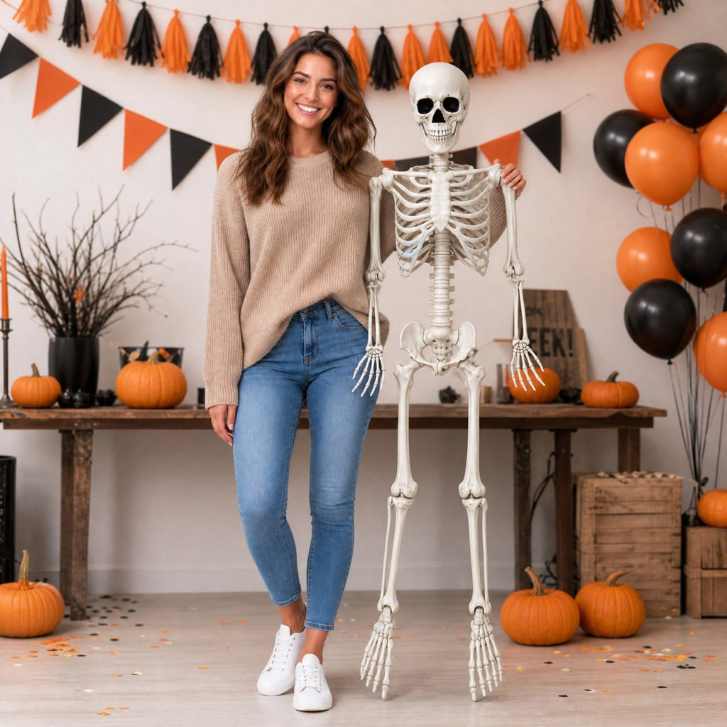 Halloween Simulation Skeleton Decoration, Realistic Skeleton Prop, Party House Yard Indoor Outdoor