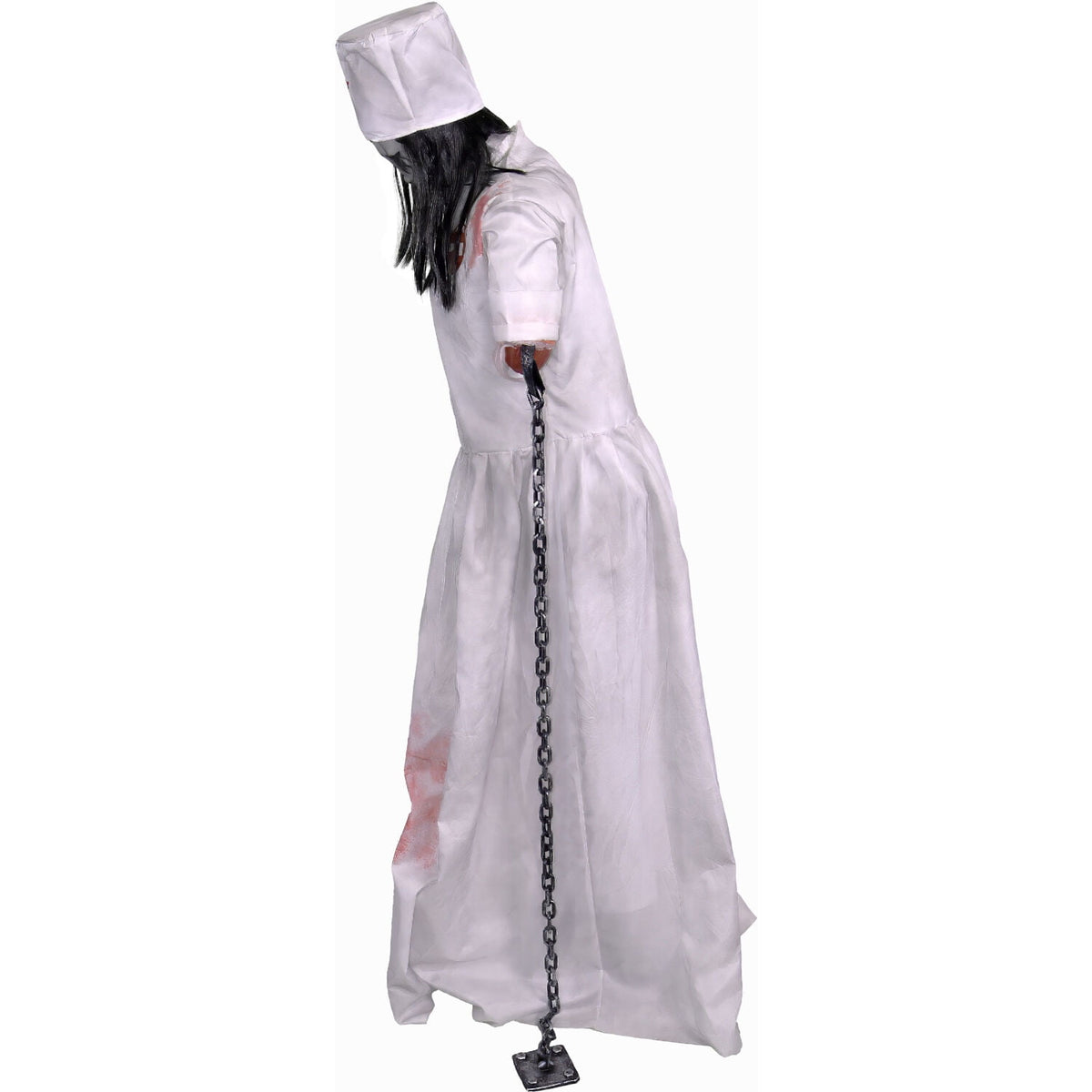 Haunted Hill Farm Life-Size Animatronic Convulsing Nurse by Tekky Halloween Decoration, 5.2-Ft.