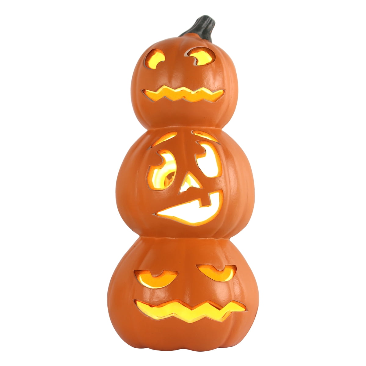 DUNCHATY LED Halloween Pumpkin Lights Set of 2, LED Pumpkin Decorations, Halloween Decor for Outdoor, Garden & Window (20"+21")