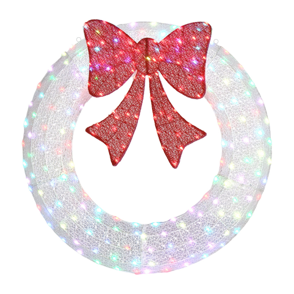 Ktaxon 36in Christmas Wreath Christmas Decoration Lighted Holiday Decor 175 Lights LED,Green
