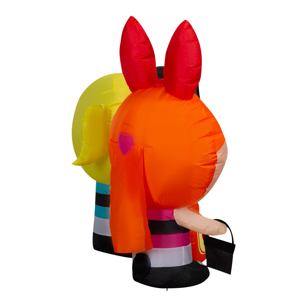Powerpuff Girls Halloween Inflatable Scene with Blossom, Bubbles and Buttercup, 4-Ft Lighted Airblown Yard Decor