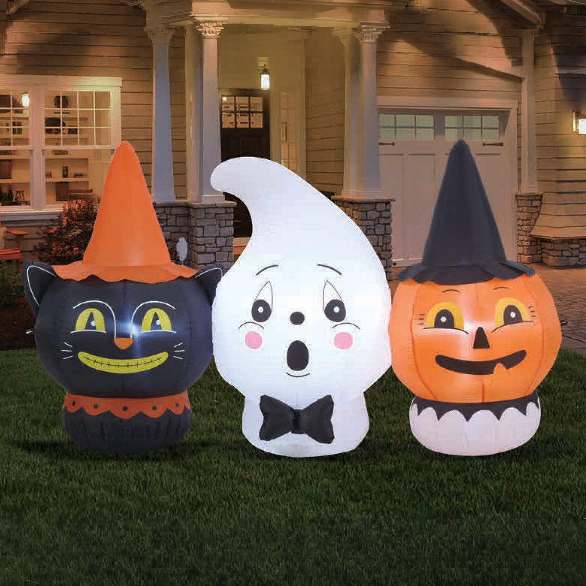 Vintage Character Trio Airblown Yard Inflatable, Multicolor, 6.7', Halloween by Way To Celebrate