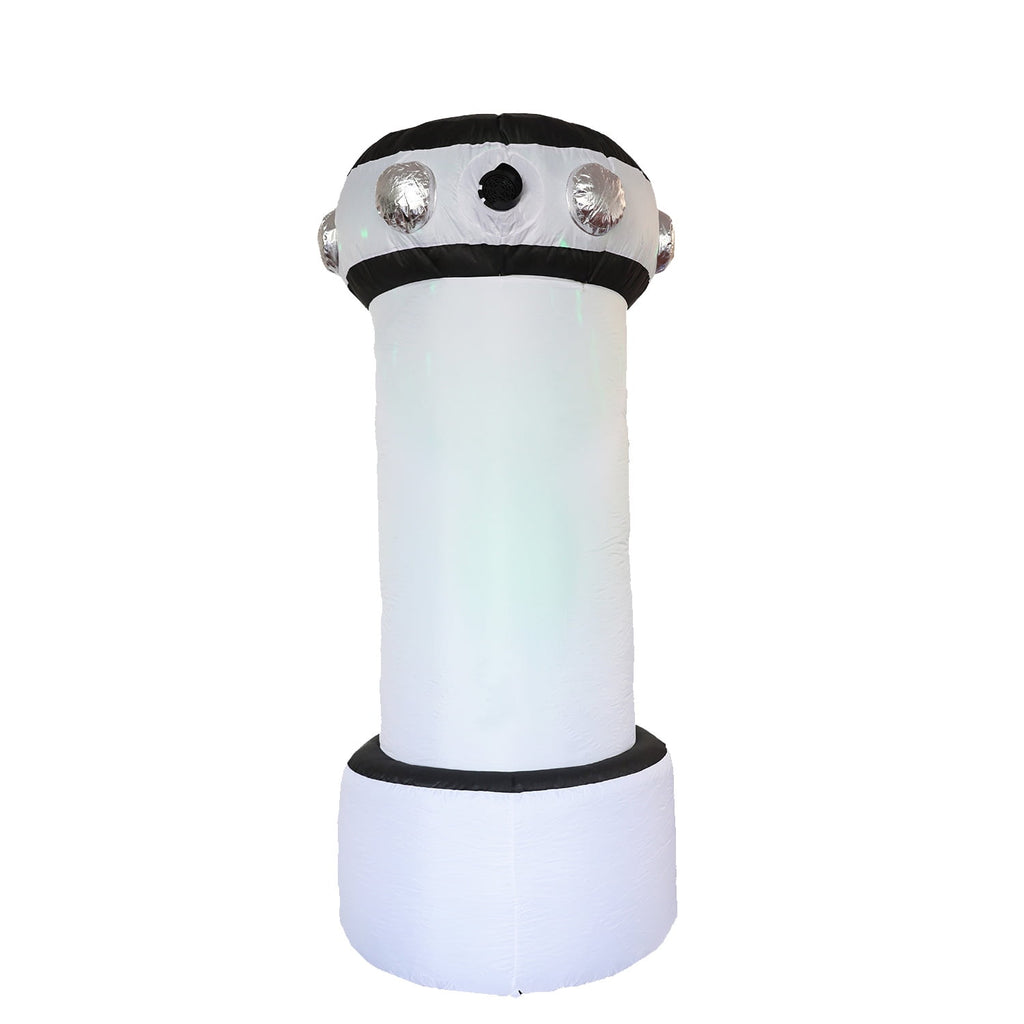 KINQUINN 7.2 ft Halloween Inflatable UFO Alien Experimental Capsule Cabinet, blow-up Spooky Decor For Outdoor Yard Party