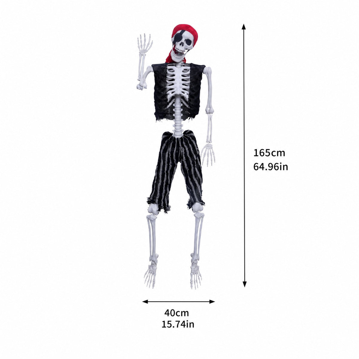 Skeleton 5 Foot Life Size Pirate Skeleton for Spooky Halloween Haunted House Party Indoor and Outdoor Decoration Props