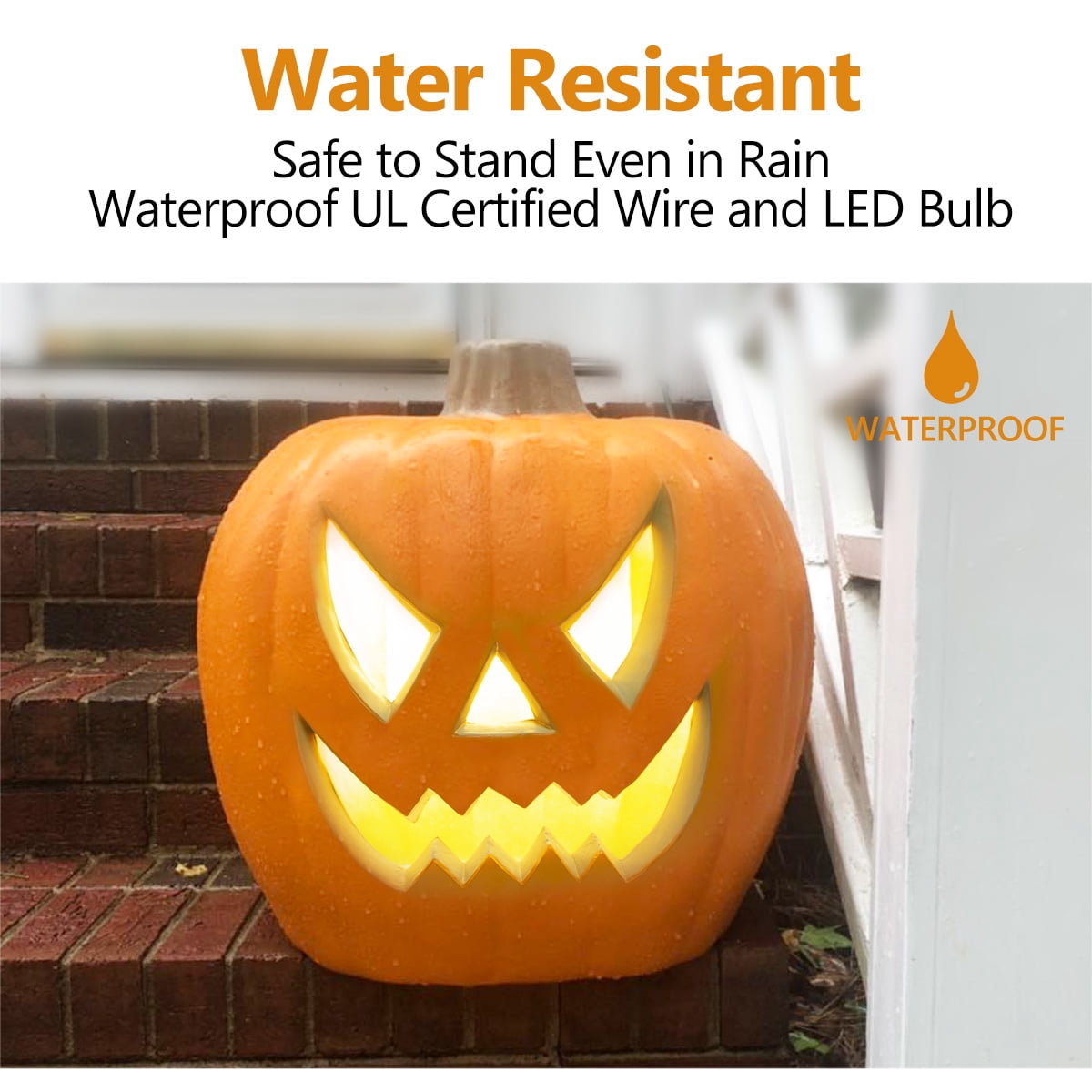 DUNCHATY LED Halloween Pumpkin Lights Set of 2, LED Pumpkin Decorations, Halloween Decor for Outdoor, Garden & Window (20"+21")