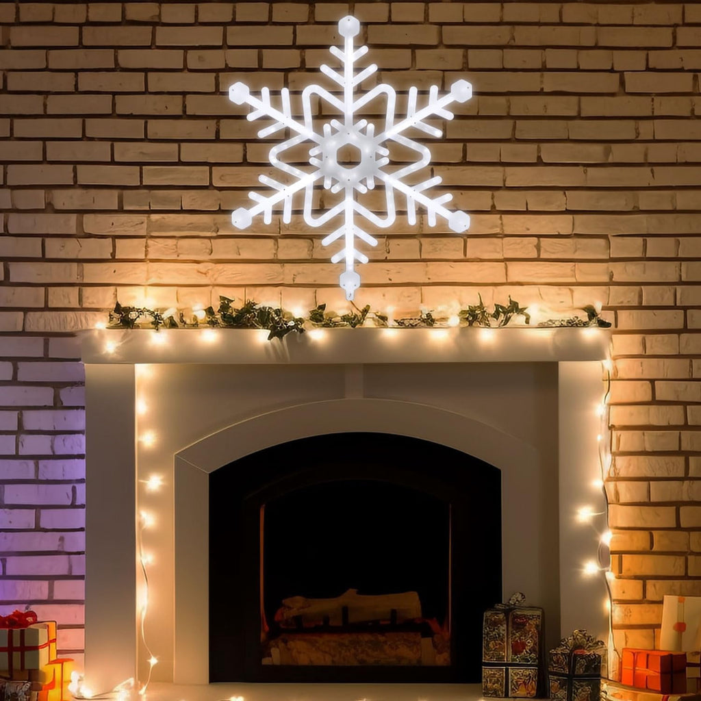 Christmas Light Motif,29 inch 288 LED Snowflake Meteor for Christmas,Party,Festival,Halloween,Window,Home(Cool White)