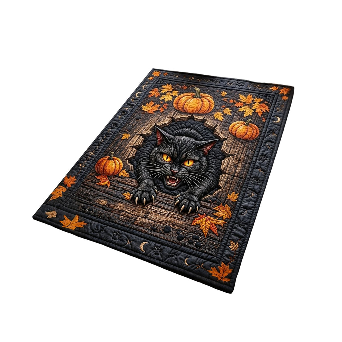 2Pcs Black Cat Doormat, Halloween Autumn Leaves Area Rug, Fall Decor Soft Non-Slip Accent Mat For Living Room, Bedroom, Entryway, Indoor Outdoor Welcome Mat 2026
