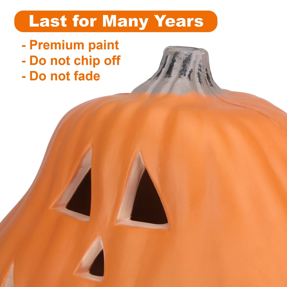 Gamexcel 10" + 14" Pre-Lit Jack O'Lanterns - Indoor/Outdoor Halloween Decorations for Party & Home, Lighted Pumpkin, 2 Pack, Orange