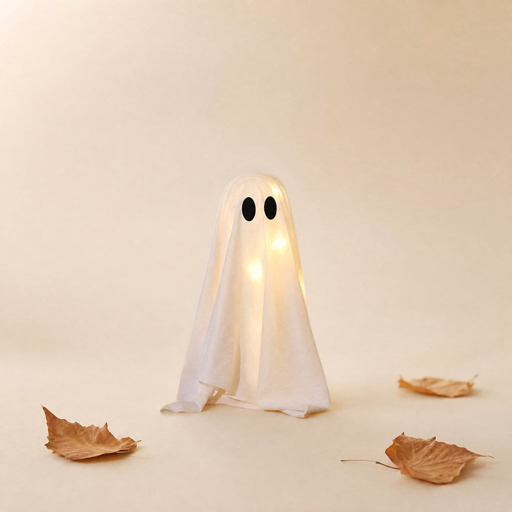 Halloween Decorations Outdoor, Lighted Hanging Ghost Decor with Witch Hat & Broom, LED Flying Ghost Decoration for Porch, Yard, Tree, Patio, Haunted House & Indoor Party 43.3in