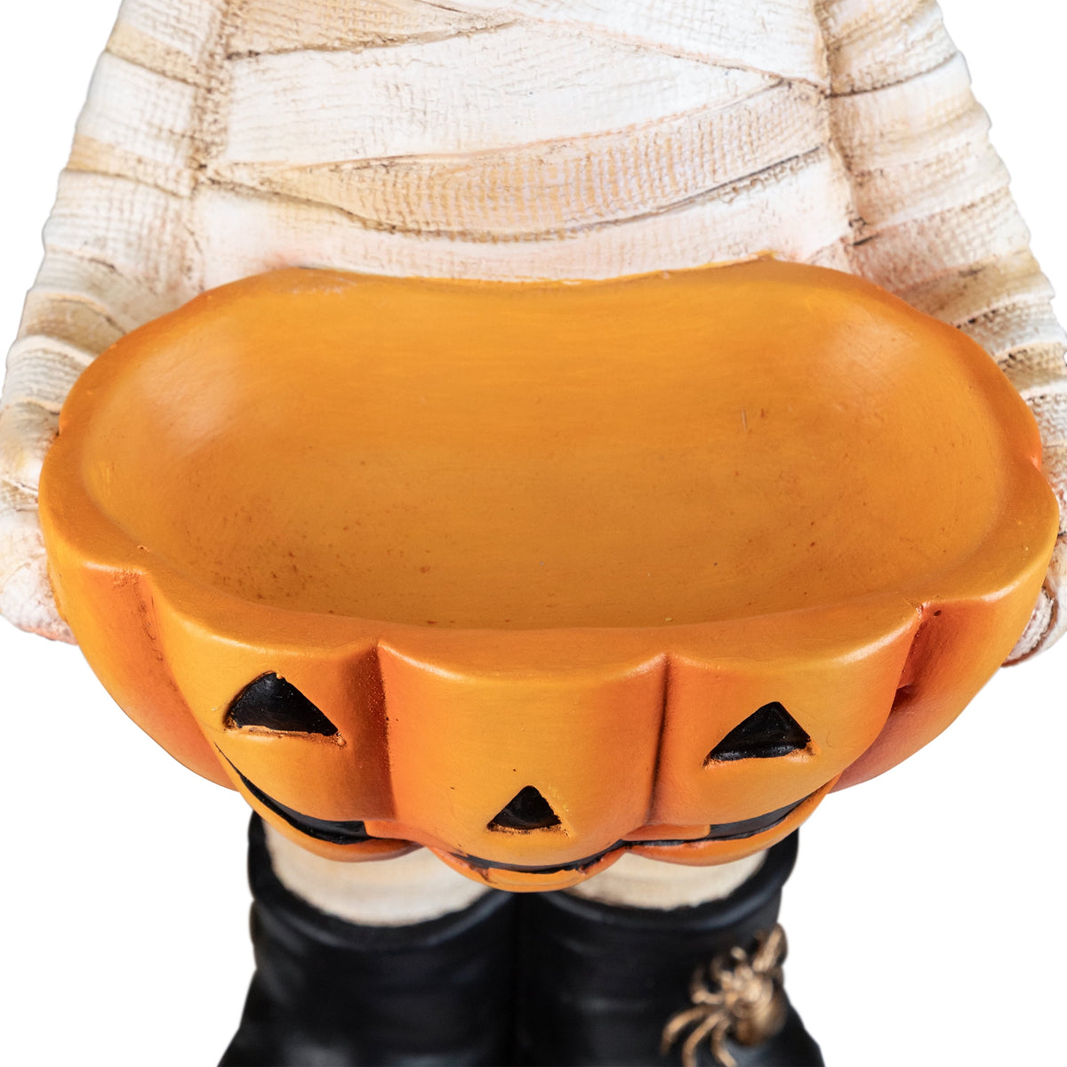 Northlight Mummy in Top Hat Holding Jack-O-Lantern Candy Dish Halloween Decoration - 23"