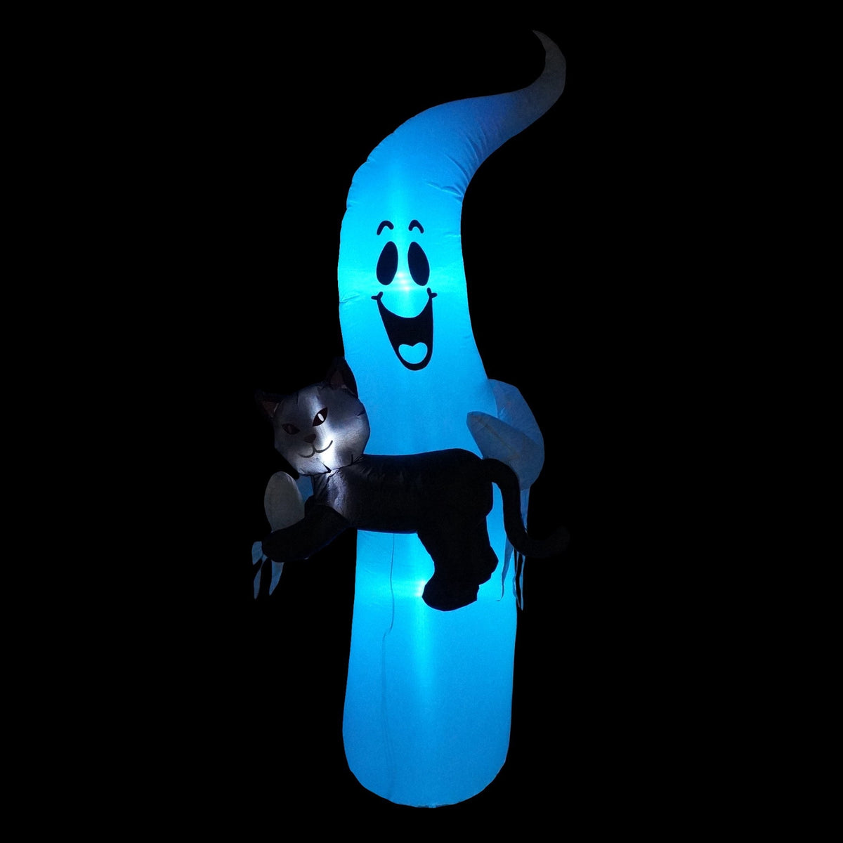 Color-Changing Ghost with Cat Airblown Yard Inflatable, Multicolor, 7', Halloween by Way To Celebrate