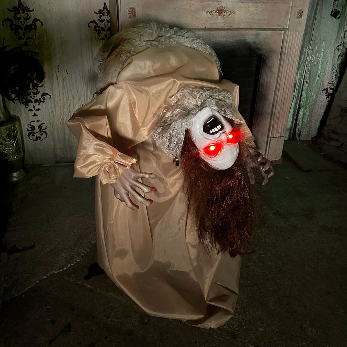 Haunted Hill Farm 4.3 ft Touch-Activated Animated Spectre on Tomb Halloween Accessory, HHRPRTOMB-1FLSA