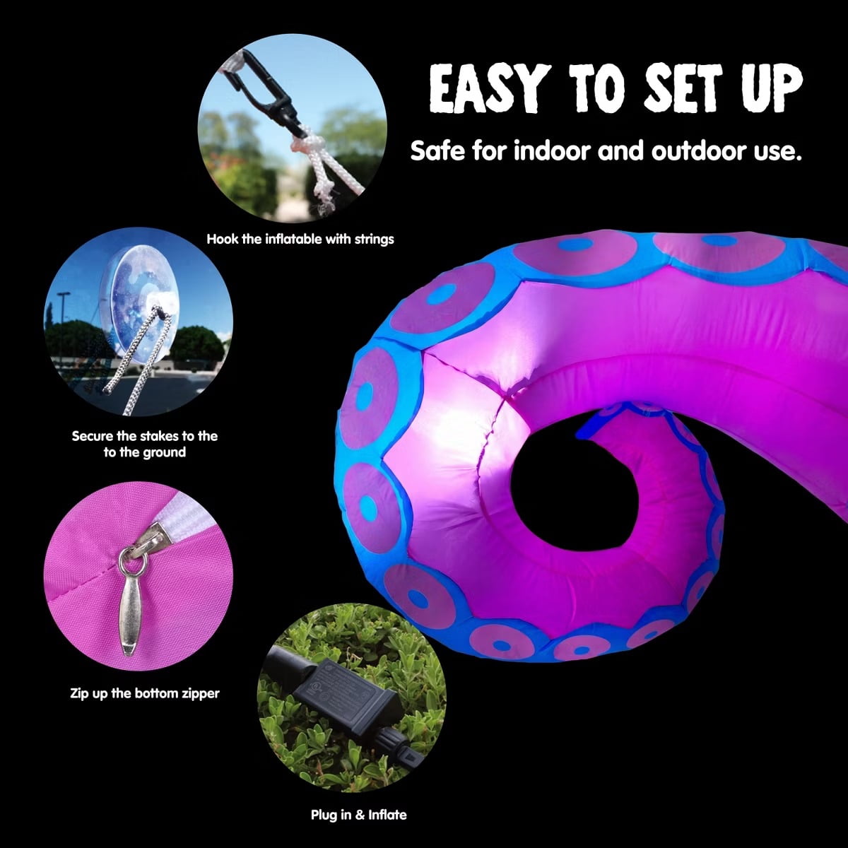 Joyfy 9 ft Halloween Inflatable UFO Alien Decoration with Built-in LEDs,UFO Halloween Decorations Outdoor Blow Up Yard Lawn Decoration