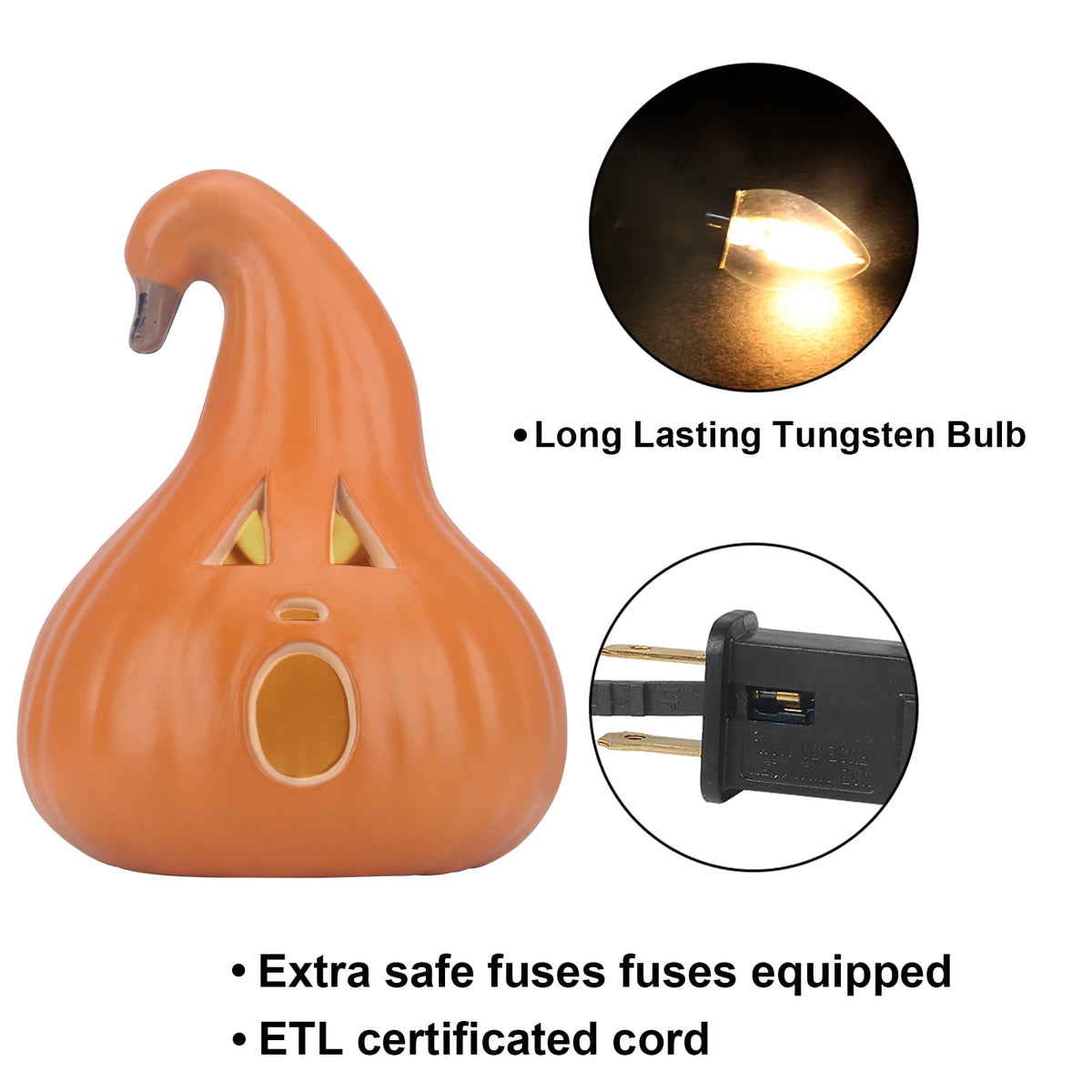 21in+12in LED Light Up Jack O Lantern Halloween Pumpkin Lights Indoor/Outdoor Holiday Festival Garden Patio Front Door Decor