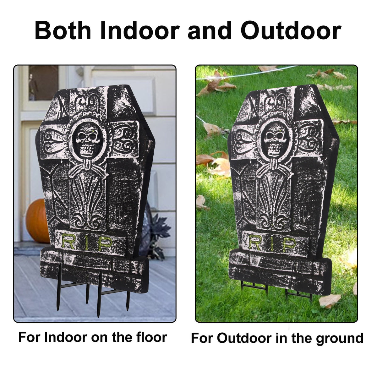 7Pack Halloween RIP Graveyard Foam Tombstones Decorations with 14 Stakes for Halloween Outdoor Yard Decoration