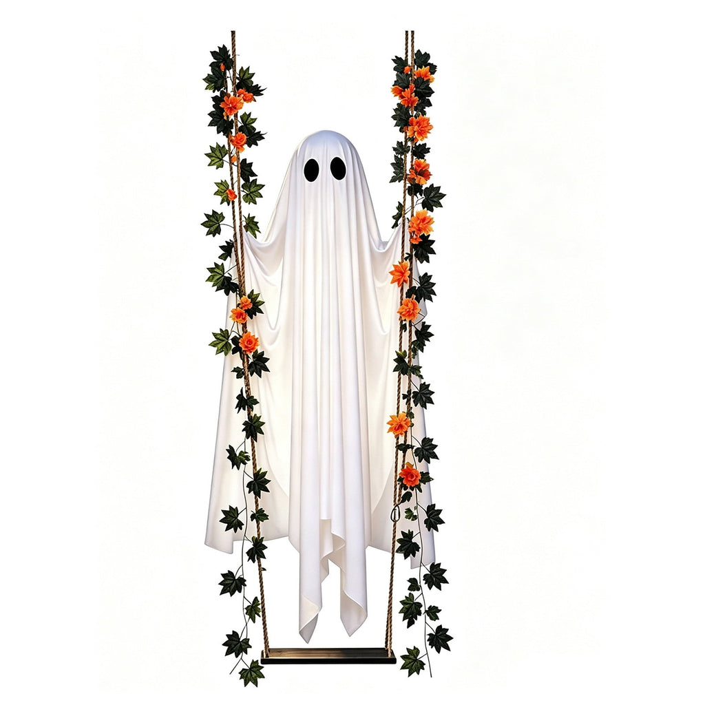 Outdoor Halloween Decorations Gaslight Ghoul, 79" Tall Hanging Skeleton Holding Street Light with Creepy Blue Eyes, Tattered Robe Ghost Decor for Yard Patio Walkway, Front Porch, Road