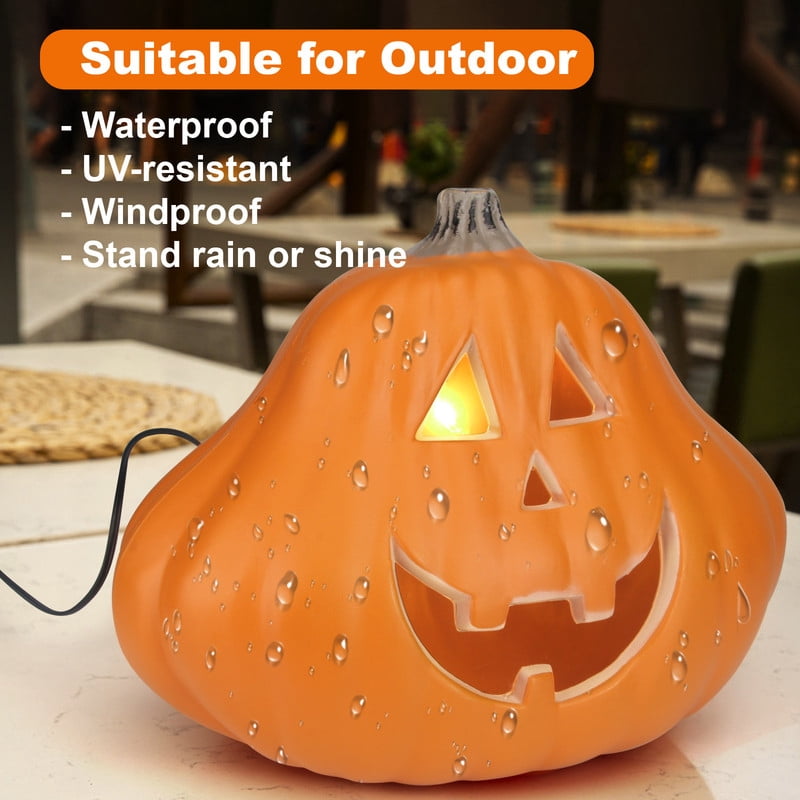 DUNCHATY 21" LED Pumpkin Light, Extra Large Angry Jack O' Lantern Halloween Decor for Outdoor Yard - Furious Face
