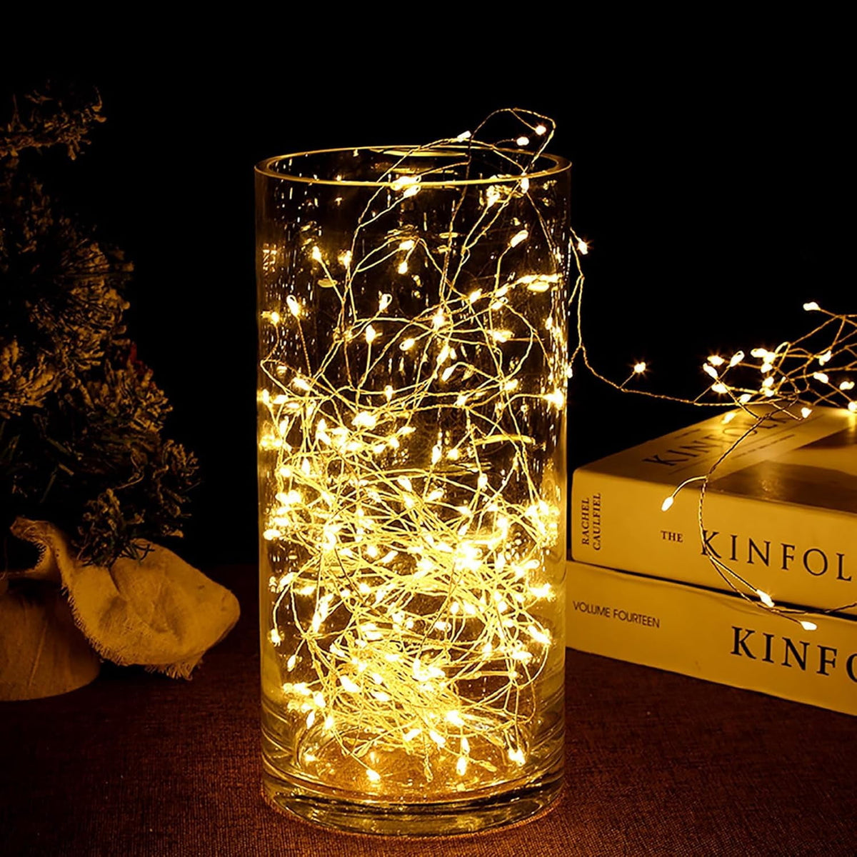 Fairy Lights with Remote,27M 900LED Plug-in Powered Waterproof Starry Cluster Lights, Copper Wire Firecracker String Light for Christmas Tree