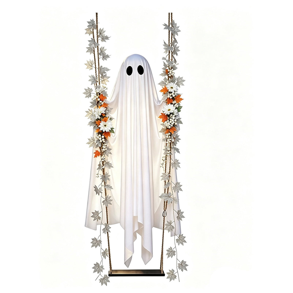 Outdoor Halloween Decorations Gaslight Ghoul, 79" Tall Hanging Skeleton Holding Street Light with Creepy Blue Eyes, Tattered Robe Ghost Decor for Yard Patio Walkway, Front Porch, Road