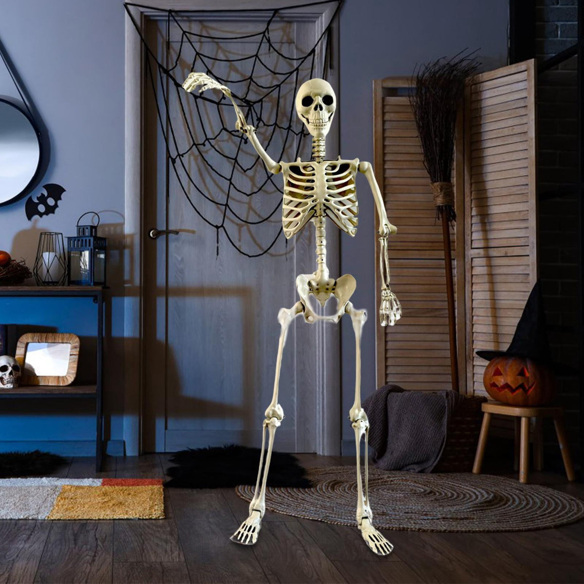 FVDPWYE Halloween Skeleton Horror Prop Ornament Flexible for Party Outdoor Festivals 170cm