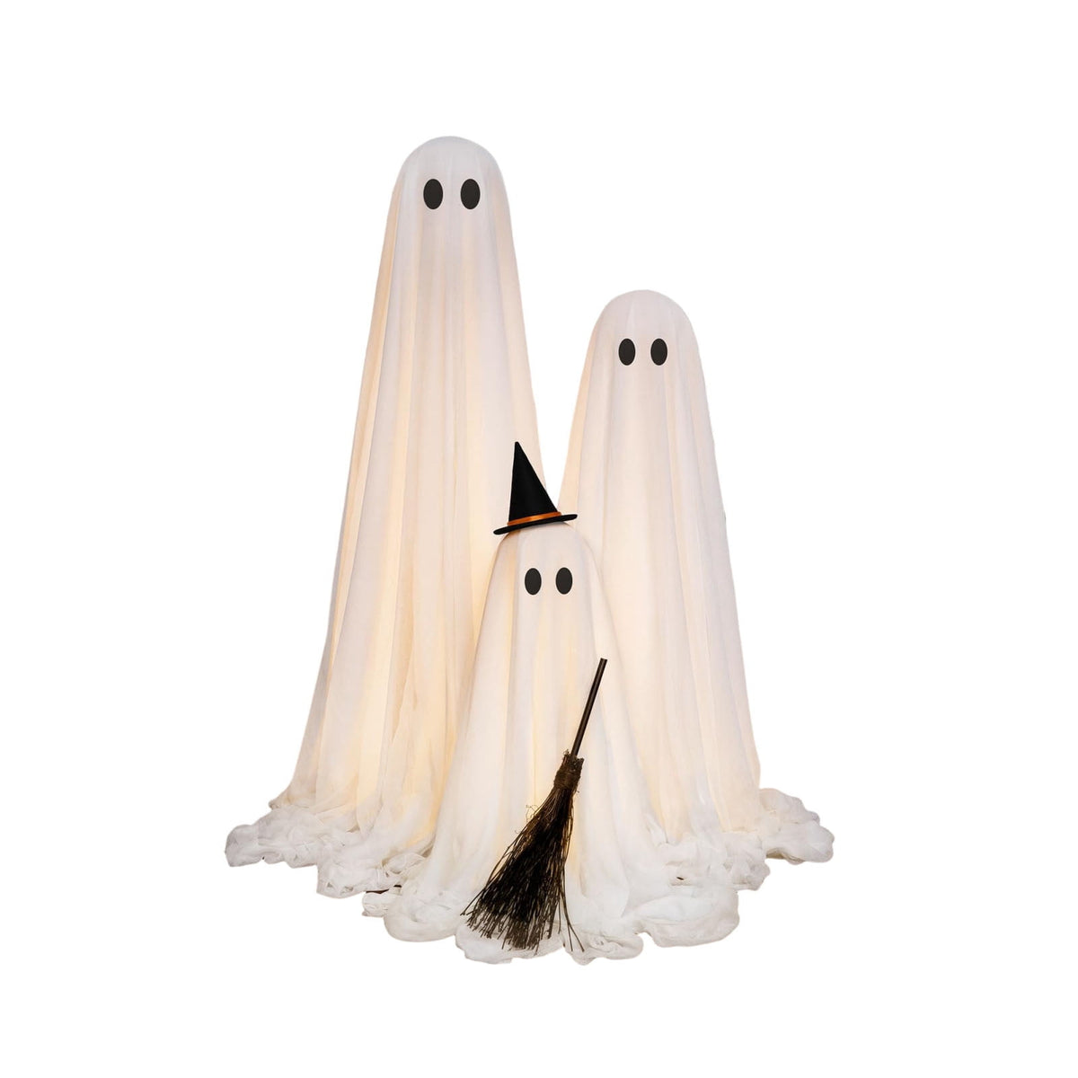 Halloween Decorations 3PC Light Up Ghost Spooky Ghost Decor with Remote for Porch Home Indoor Outdoor Garden Yard Lawn Party Decor