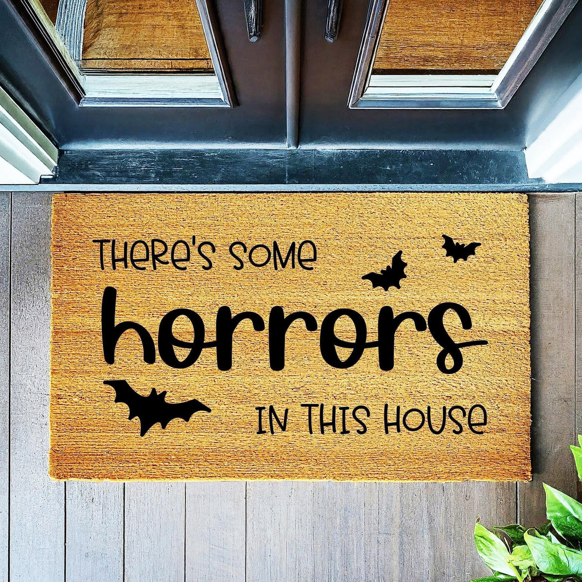 There's Some Horrors In This House Door Mat | Funny Halloween Doormat | Welcome Mat | Cheeky Halloween Decor | Home Doormat | Halloween