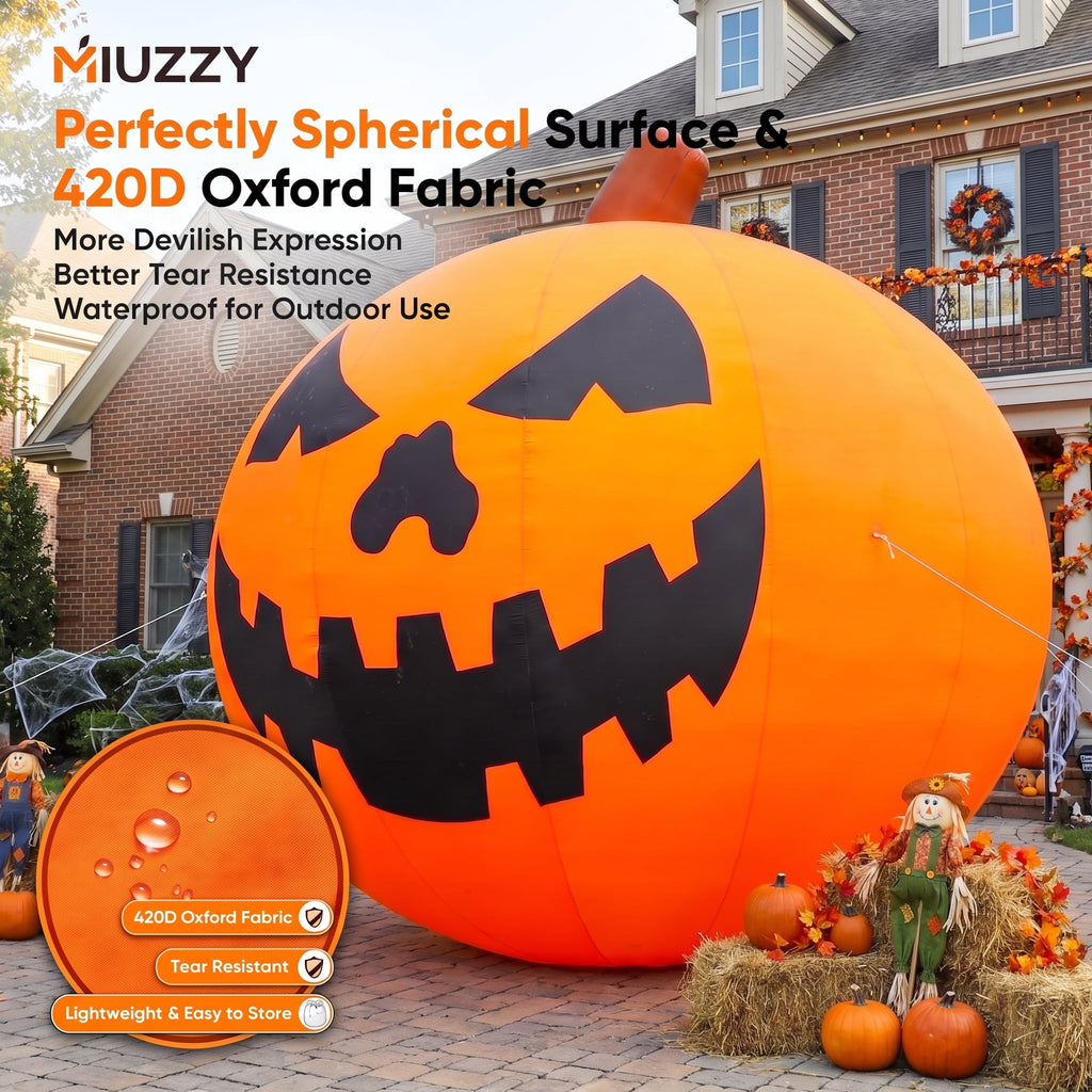 BPMIO 20FT Halloween Giant Inflatable Pumpkin Outdoor Yard Decoration with 550W Blower, 420D Oxford UL-Certified LED Light for Garden Commercial Party