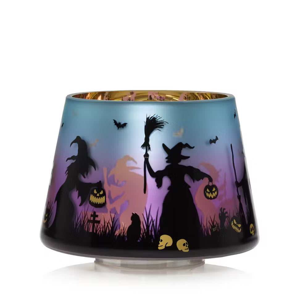 Yankee Candle Witches' Brew Large Original Jar Candle with a Flicker Halloween Witches Glass Jar Shade