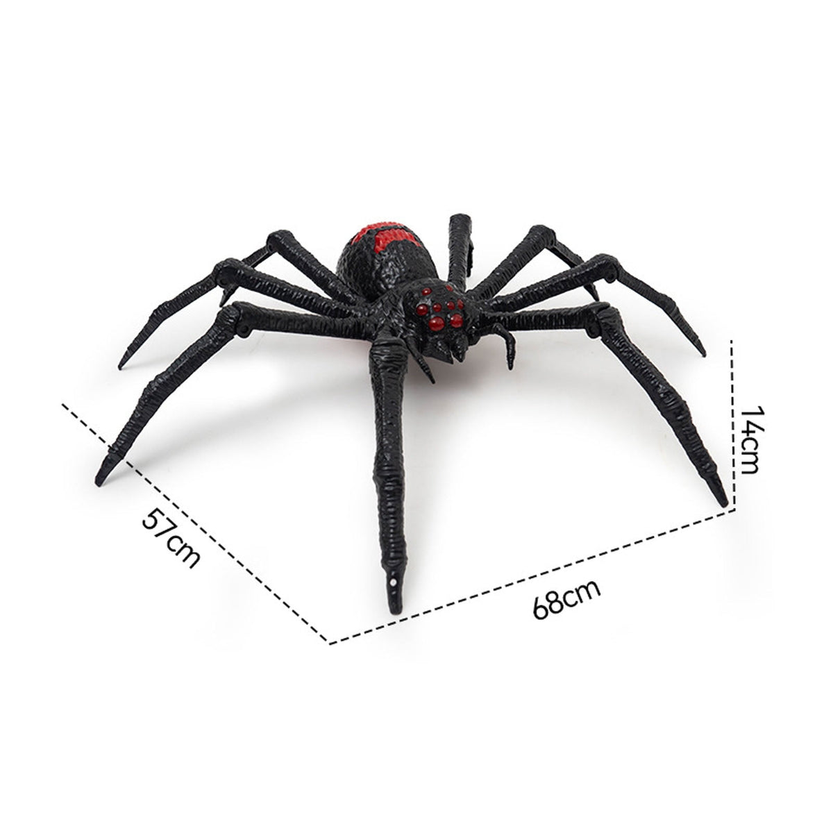 Outdoor Halloween Animatronics Decoration, Scary Black Spider with Lighted Eyes,Terrifying Sound for Yard,Patio,Haunted House,Sound & Motion Activated Hanging Giant Spider Props