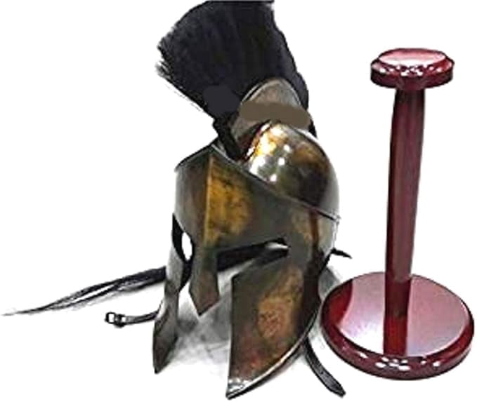 THOR INSTRUMENTS 300 Armor King Leonidas Spartan Helmet Replica With Stand Free Halloween Costume Rustic Vintage Home Decor Gifts