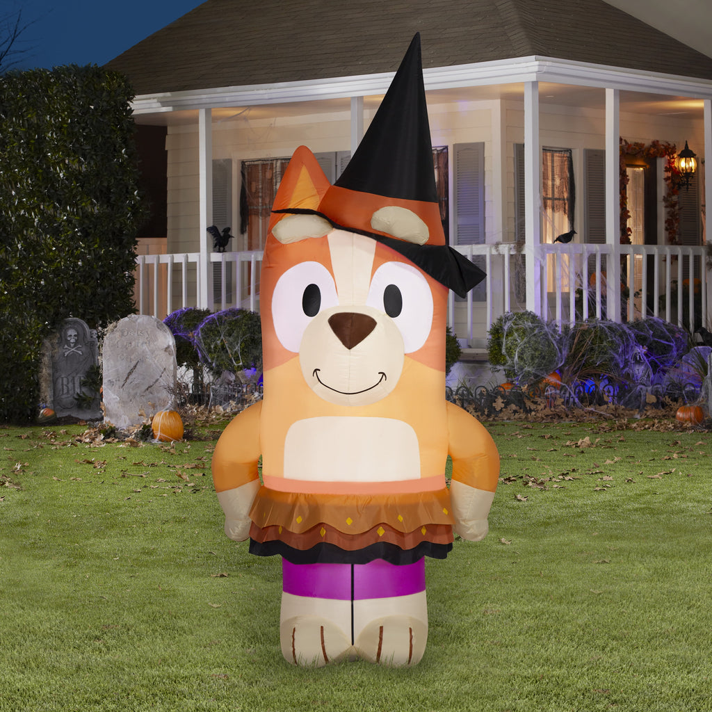 Airblown Halloween Yard Inflatables Light Bingo as Witch from Bluey BBC, 5.5 ft