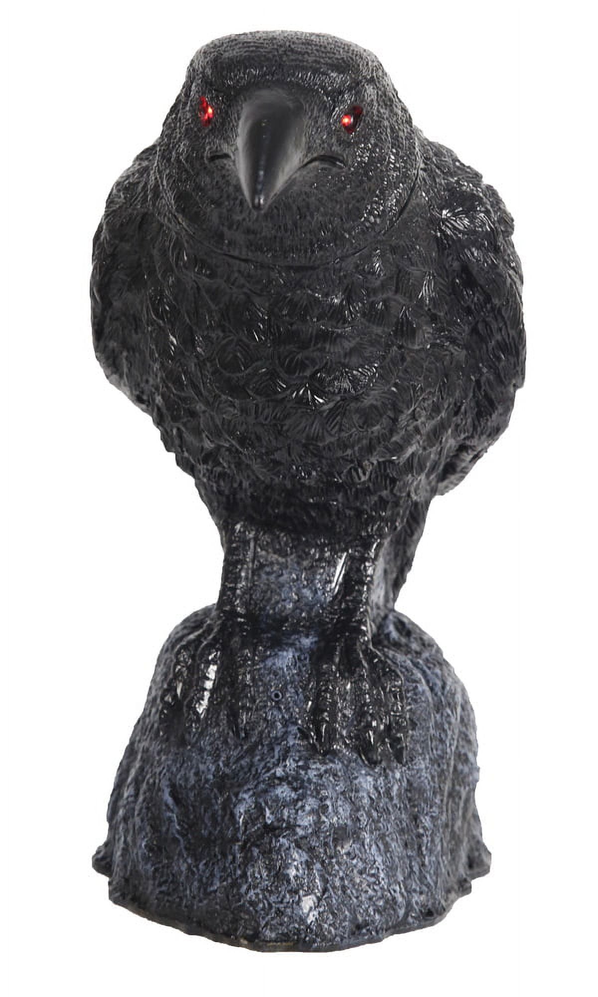 Head Turning Raven with Sound Halloween Decoration