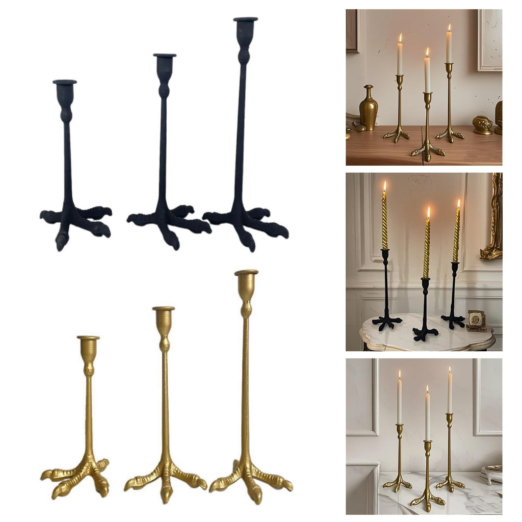 KCAHPAN Antique Inspireds Metal Claws Candle Holder Stand for Tapers Candle for Halloweens
