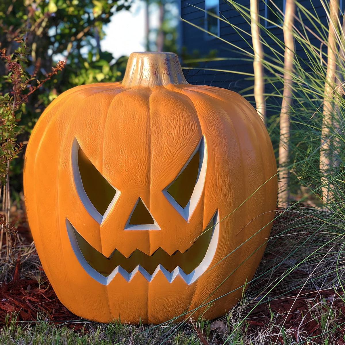 4Pack LED Lighted Jack O Lantern Indoor Outdoor Halloween Large Pumpkin Lantern Decoration