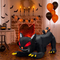 6.5FT Halloween Inflatable Animated Black Cat, Weather-Resistant Polyester, Quick Inflation with Stakes/Ropes for Yard/Patio