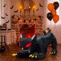 6.5ft Animated Halloween Inflatable Black Cat with Moving Head and LED Lights for Yard Decor