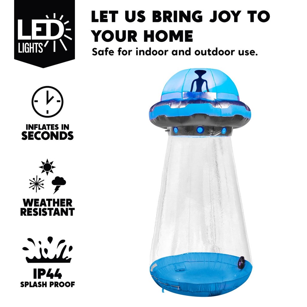 Joyfy 9 ft Halloween Inflatable UFO Alien Decoration with Built-in LEDs,UFO Halloween Decorations Outdoor Blow Up Yard Lawn Decoration
