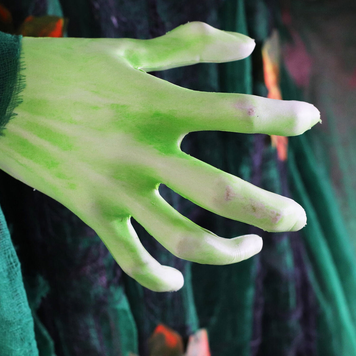 Haunted Hill Farm 6 ft Animatronic Talking Forest Witch with Movement and Lights for Scary Halloween Decoration, HHWITCH-44FLSA