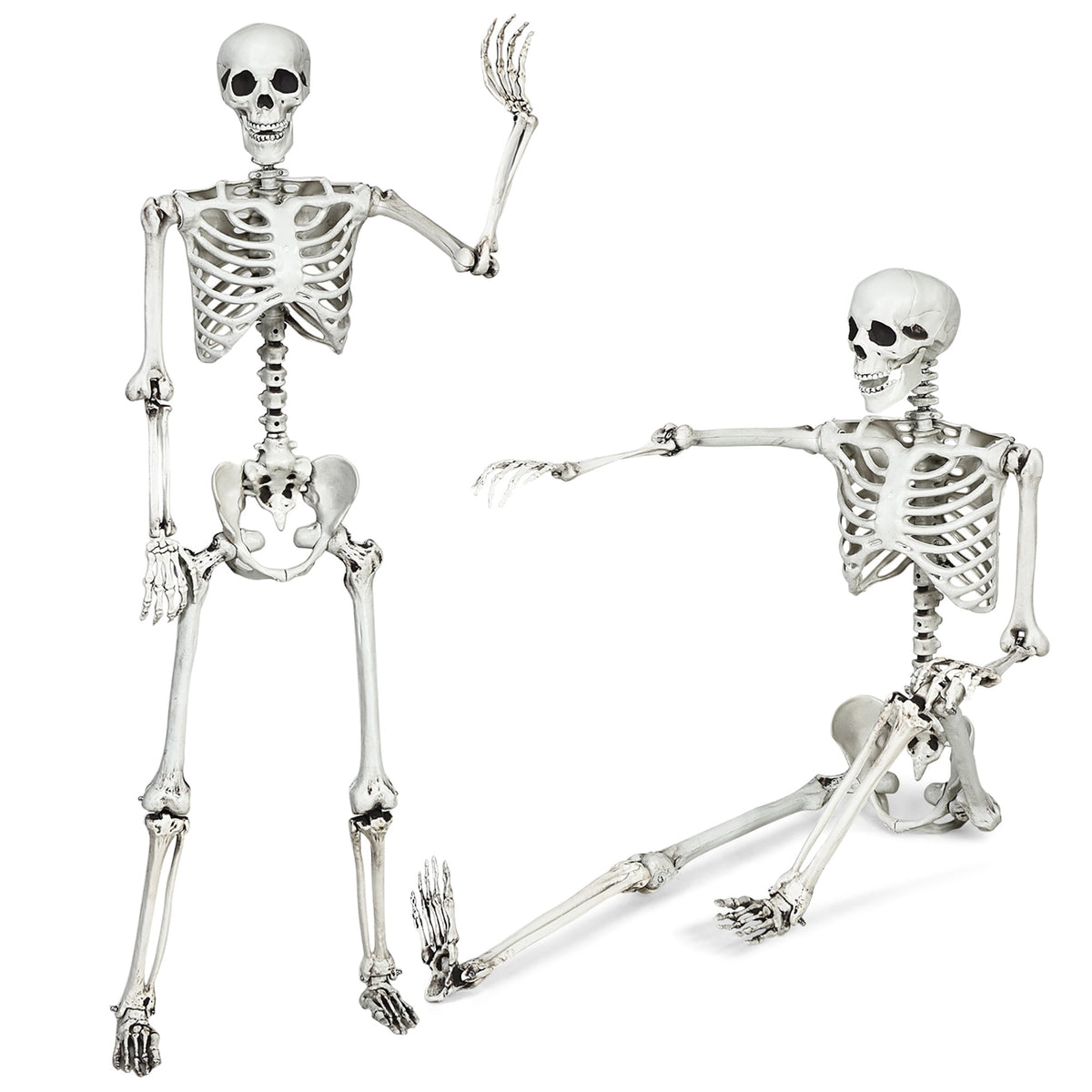 5.4ft Halloween Christmas Skeleton Life Size Realistic Full Body Hanging with Movable Joints 63 Inches
