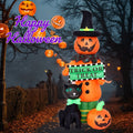 6FT Halloween Inflatables Black Cat Pumpkin Outdoor Decorations,Inflatable Trick or Treat Pumpkins with Build-in LEDs Lights, Air Blow Up Yard Decorations for Indoor Outdoor Garden Lawn Party